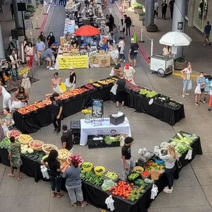 a large display of fresh produce