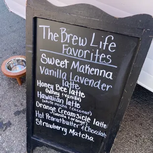 The brew life menu
