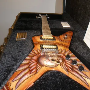 This was a guitar that the artist painted on.  Amazing piece.