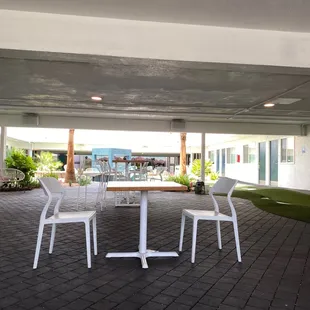 Hang out area, mini golf, seating, fire pit, photo op,