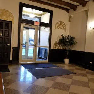 Front door with accents