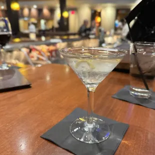 a martini on the bar