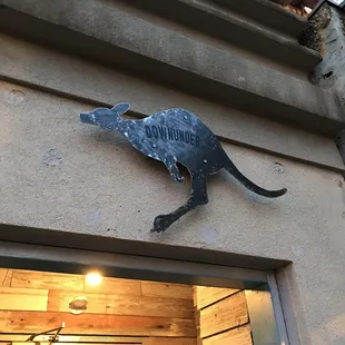 Speakeasy vibe with the kangaroo sign. Follow the stairs to Downunder. On Main Street.