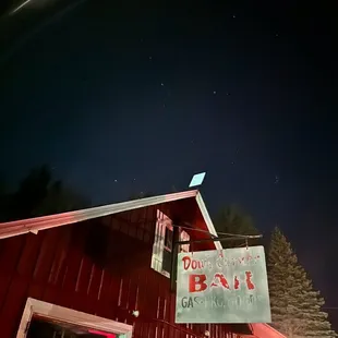 New internet satellite dish has gone up at Dow's Corner. Bizarrely, the streak in top left corner is from a satellite being launched.