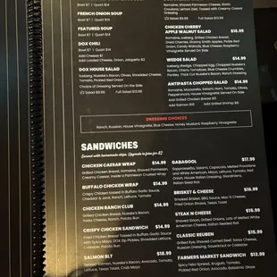 menu