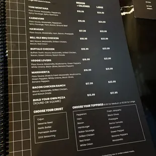 menu
