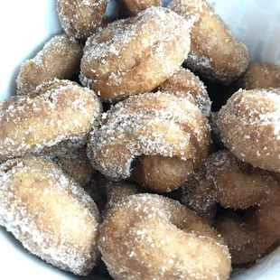 a bowl of donuts