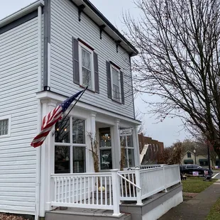 the front of the building