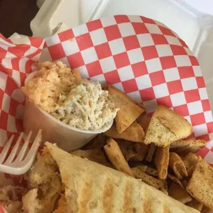 Chicken Ranch Wrap with Chicken salad and pita chips