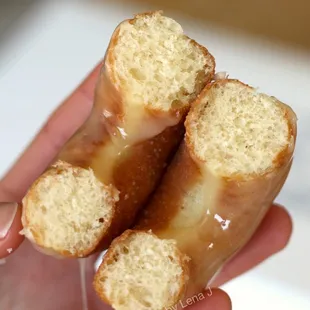 Inside of Honey Donut ($2.50) - yeast donut with honey glaze