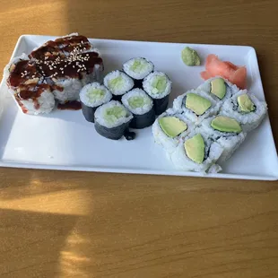 Lunch Special Avocado, Kappa, And Sweet Potato Maki