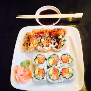 Spicy tuna and spider rolls