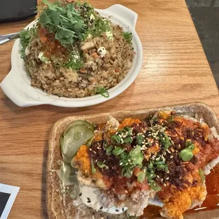 Karage and crab fried rice