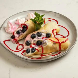 Blueberry crepes