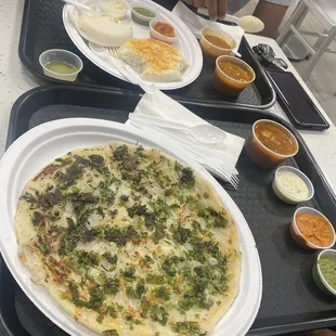 Uttappa, thatte idli, masala dosa hot spicy