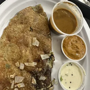 Moong Dal Dosa with Chutneys