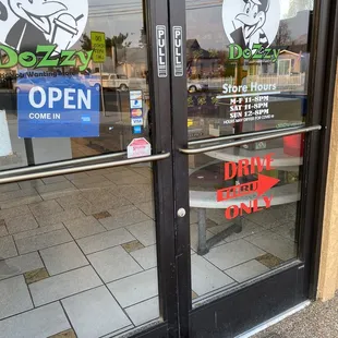 the front door of a restaurant