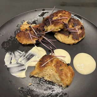 Crabcakes was delicious Rich, and flavorful