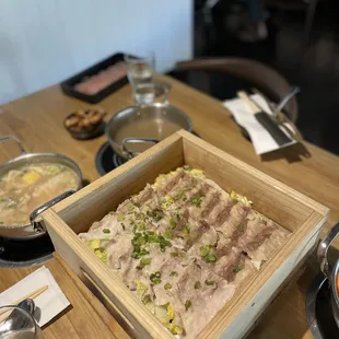 Steamer with pork and beef