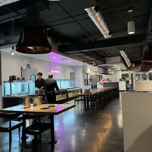 Empty restaurant at night