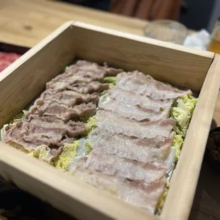 Steamer (beef on the left, pork on the right)