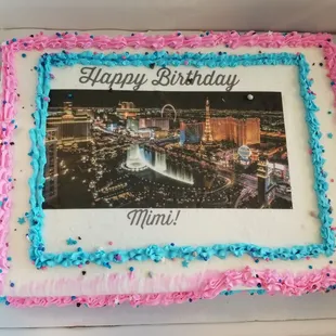 Way to go with the custom cake... Frosting was falling and then frozen after. Picture isn't even centered.