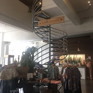 Hair salon upstairs