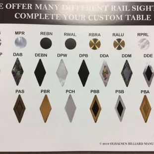 Complete the look of your new pool table with the prefect sights.