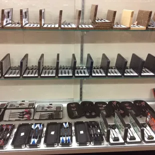 Large selection of darts and dart accessories.