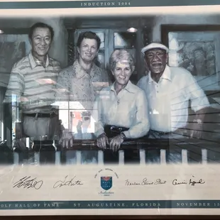 Charles Sifford on the right. From Left to Right: Isao Aoki, Tom Kite &amp; Marlene Streit. All inductees in 2004 World Golf Hall of Fame
