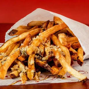 a pile of french fries