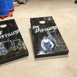 Our cornhole boards airbrushed by one of our customers. Thank you Greg Tebay they are beautiful.