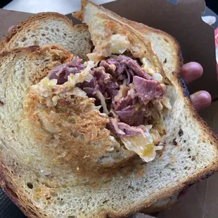 Another pic of the bread not cut through so the sandwich disintegrated