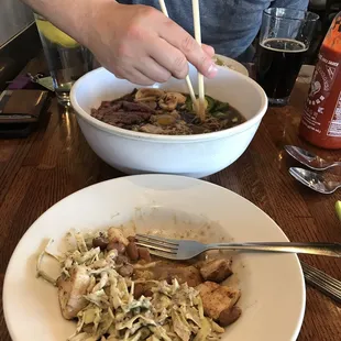 Fish tostada and pho