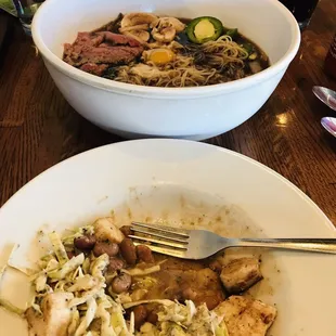 Fish tostado and pho