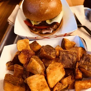  burger and fries