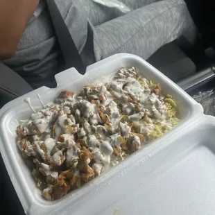 Chicken over rice it was really good definitely recommend!!