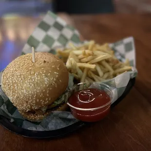 Dr Funk's Burger and fries