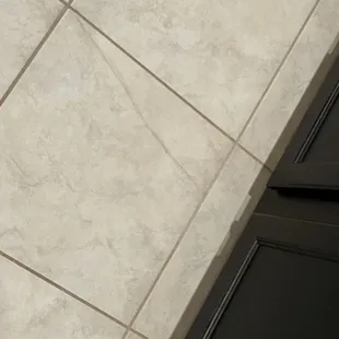 Cracked tile in kitchen