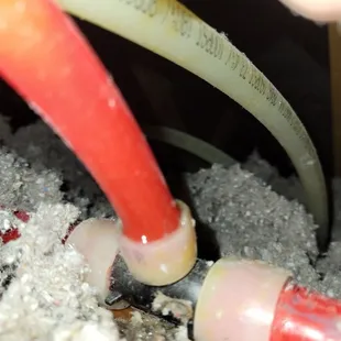 Leaking plumbing fixture in attic