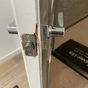 a close up of a door handle