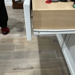 a drawer with tools on it