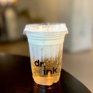 Jade green tea with cream top