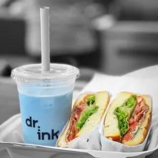 Blue Drink and BLT Sando | @whaevaeats