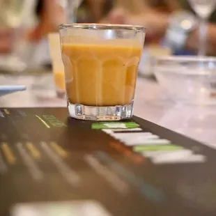 a glass of orange juice