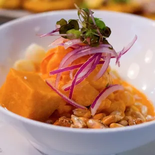 a bowl of food