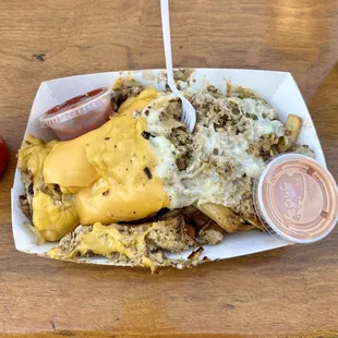 Chicken Philly Cheese Steak With French Fries