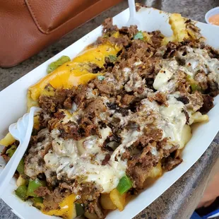 Cheesesteak over fries
