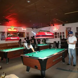 billiards and pool tables