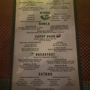 menu